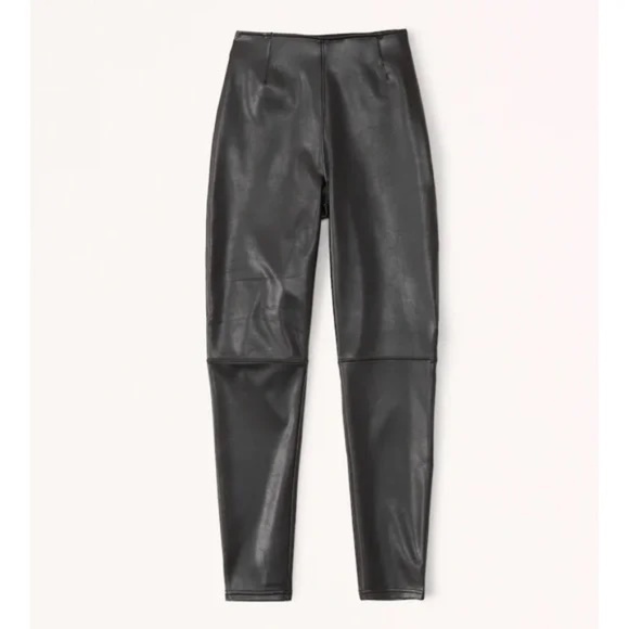 Abercrombie & Fitch Faux Leather High-Rise Leggings/ Pants | Black | Size Small - Picture 1 of 6